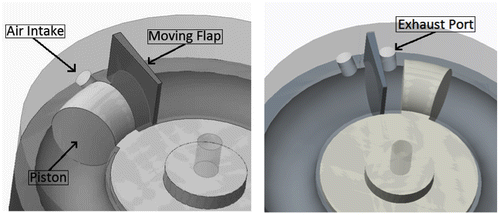 Figure 2. Concept engine at compressed and expanded states.