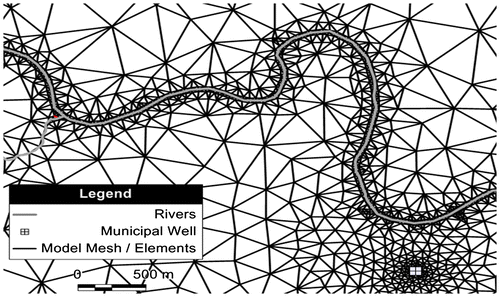 Figure 2. Finite element model mesh refinement (numerical model Layer 1).