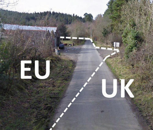 Fig. 4. Tweet showing the border between Northern Ireland the Republic of Ireland, August 2019. Permission from Mark Sugrue.