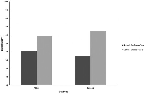 Figure 3. Proportion of school exclusion by ethnicity.