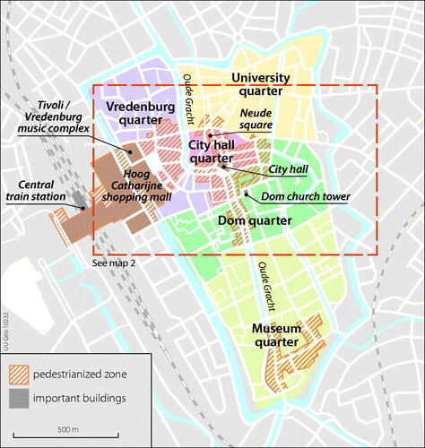 Figure 1. Oude Gracht running through Utrecht city centre (with Figure 3 frame). Credits: Utrecht University Geo Communications & Marketing.