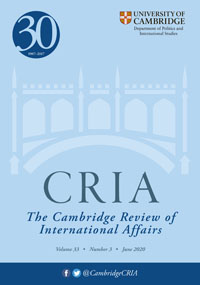 Cover image for Cambridge Review of International Affairs, Volume 33, Issue 3, 2020