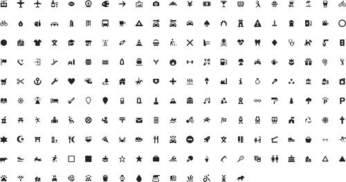 Figure 3 The Maki icon set is an open source icon set available for mapmakers. The icons were reproduced here following “CC0 1.0 Universal” status.