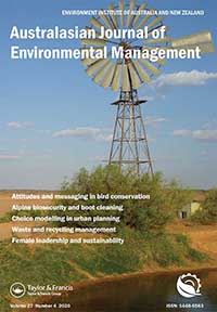 Cover image for Australasian Journal of Environmental Management, Volume 27, Issue 4, 2020