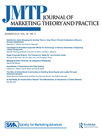 Cover image for Journal of Marketing Theory and Practice, Volume 26, Issue 3, 2018