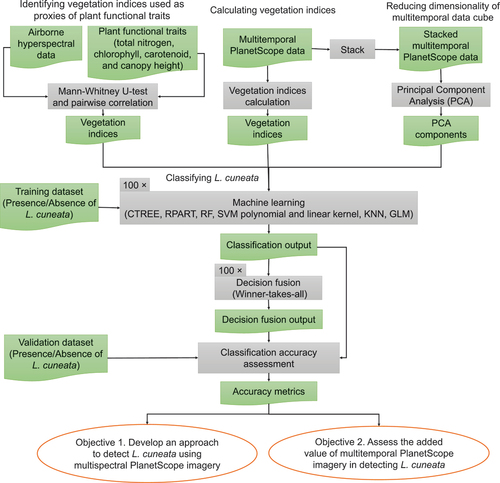 Figure 2. Summary of our approach. In this flowchart, green rectangles with wavy bases represent the input/output data, grey rectangles represent the processing steps, and orange ellipses are the objectives.