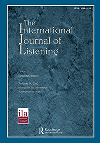 Cover image for International Journal of Listening, Volume 34, Issue 2, 2020