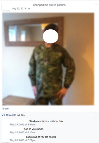 Figure 8. Screenshot from personal Facebook page of serving military member.