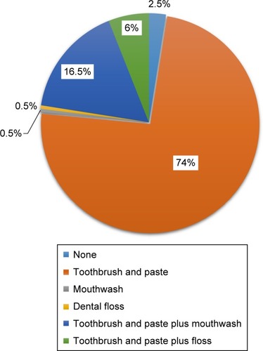 Figure 1 Methods of dental hygiene in participants.