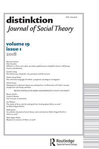 Cover image for Distinktion: Journal of Social Theory, Volume 19, Issue 1, 2018