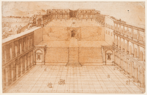 FIGURE 2. Giovanni S. Peruzzi, Belvedere Court, Vatican City, c. 1590. The court was designed by Bramante, constructed from 1506 and completed in 1558. Source: Canadian Centre for Architecture.