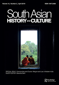 Cover image for South Asian History and Culture, Volume 10, Issue 2, 2019