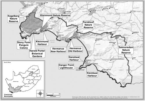 Figure 1. Key municipal assets in the Overstrand local municipality. Source: Authors.