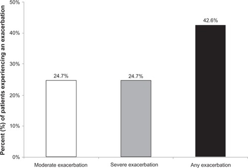 Figure 4 Exacerbations during the follow-up year among overall patients.