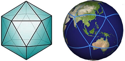 Figure 1. Model of icosahedron DGGS