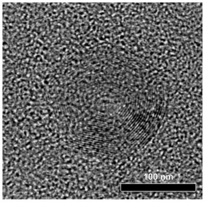 Figure 8 High-resolution transmission electron microscope photos from prepared nanoparticles poly(propylene adipate)/poly(ɛ-caprolactone) 30/70 weight/weight.