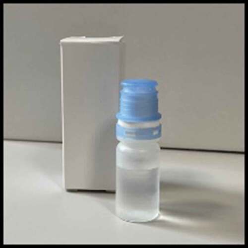 Figure 5. Image of the fluid gel eye drop in packaging ready for Phase I clinical trials.