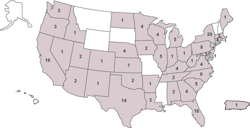 Figure 1 Distribution of CHRONICLE sites across the United States.