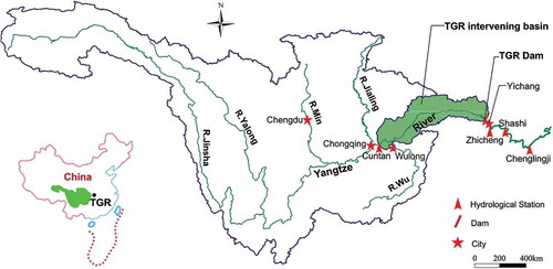 Figure 1. Sketch map of the Three Gorges Reservoir and Upper Yangtze River basin.