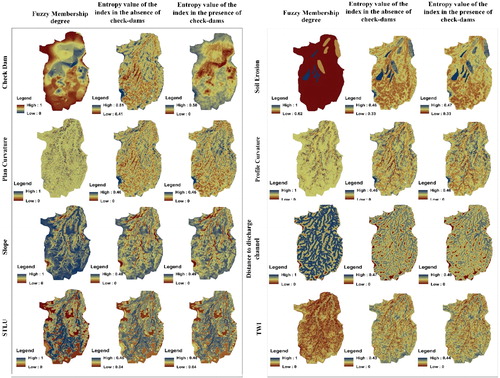 Figure 3. Fuzzy membership degree and entropy value of indices.