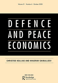 Cover image for Defence and Peace Economics, Volume 31, Issue 6, 2020