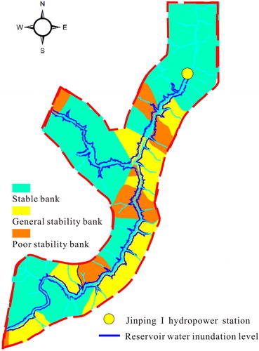 Figure 14. Landslide-prone distribution map of the Jinping I hydropower station reservoir area. Source: Author