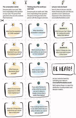 Figure 1. Better than Before sample question cards.