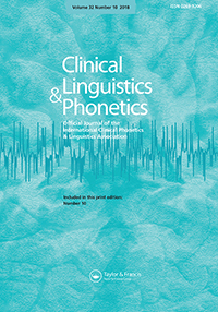Cover image for Clinical Linguistics & Phonetics, Volume 32, Issue 10, 2018