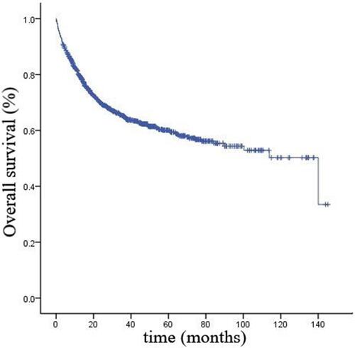 Figure 1 Overall survival of 990 DLBCL patients.