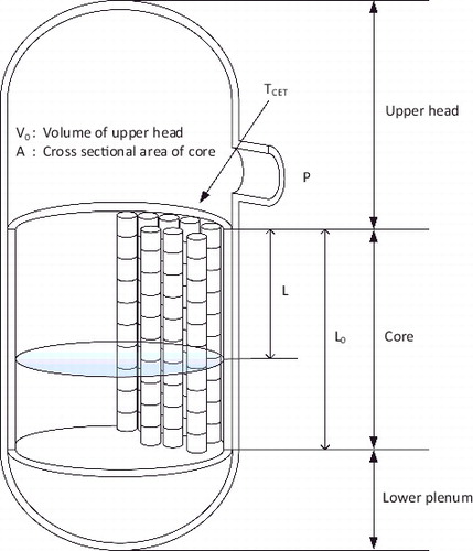 Figure 12. A simplified reactor pressure vessel for SI flow model.