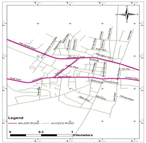 Figure 2. Open road map of the study area.