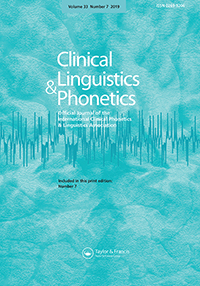 Cover image for Clinical Linguistics & Phonetics, Volume 33, Issue 7, 2019