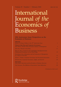 Cover image for International Journal of the Economics of Business, Volume 25, Issue 1, 2018