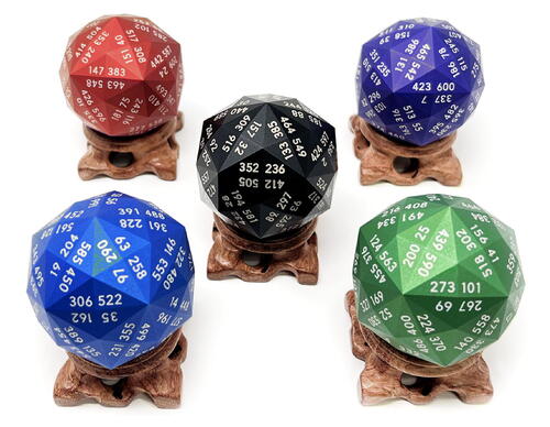 Fig. 1 A set of five 120-sided dice that is 5/5 permutation fair. This set of dice was produced by David Blanco and this image is used here with his permission.