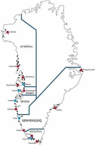 Figure 1. An overview of Greenland and its health regions