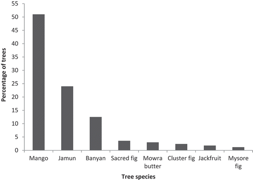 Figure 2. Tree species in thopes.