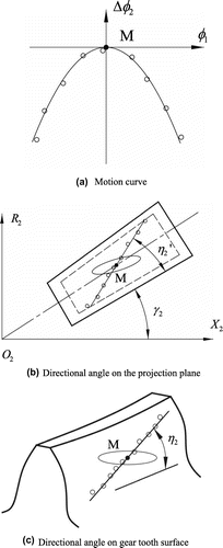 Figure 2. Meshing behaviour at the mean contact point.
