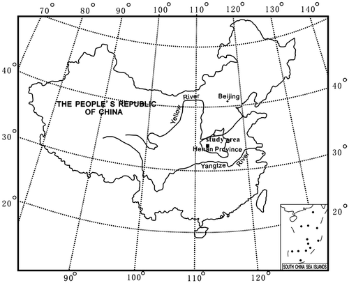 Figure 1a. Location of the study area in Henan Province, China