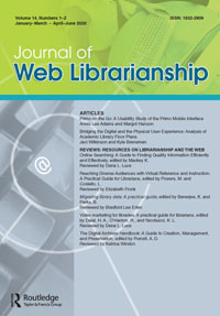 Cover image for Journal of Web Librarianship, Volume 14, Issue 1-2, 2020
