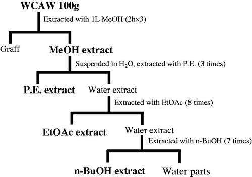 Figure 1. The procedure of the different extracts of WCAW.