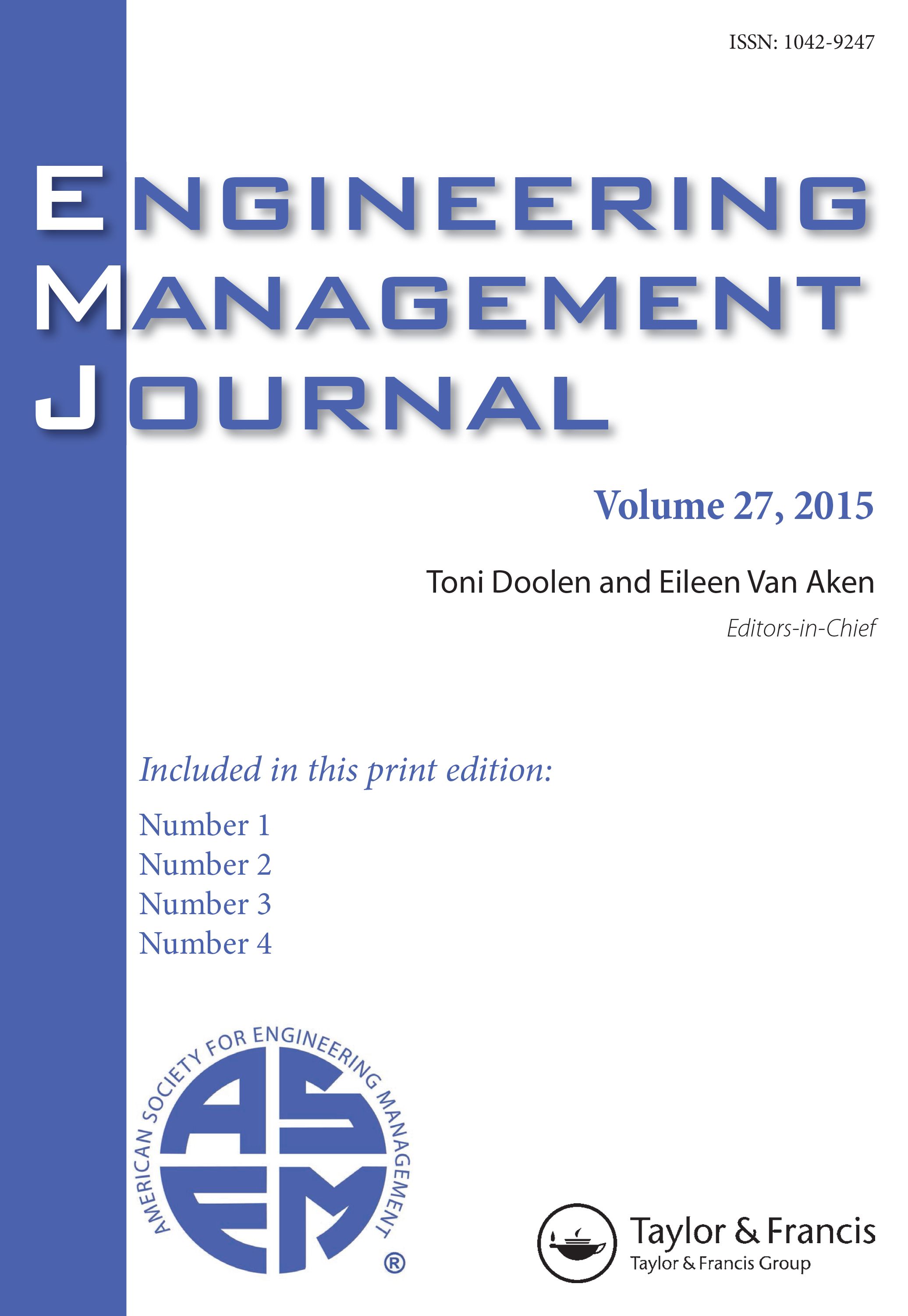 Cover image for Engineering Management Journal, Volume 27, Issue 2, 2015