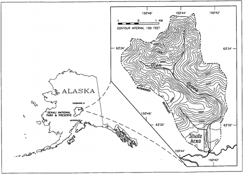 FIGURE 1. Map showing location of study area