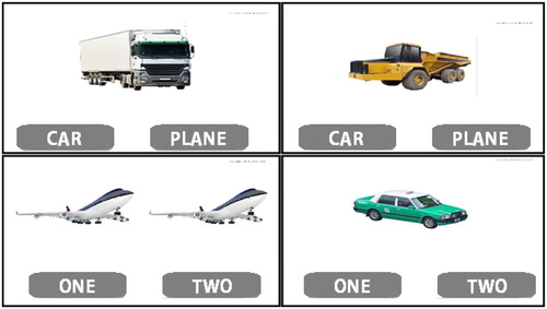 Figure 2. Example trials in the task-switching test in app training.