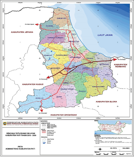 Figure 1. Administrative Map of Pati Regency, Central Java.