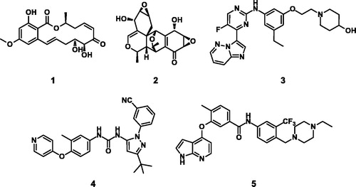 Figure 1. Structures of previously reported TAK1 inhibitors.
