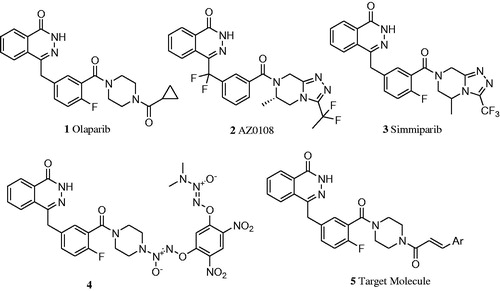 Figure 1. The structures of Olaparib analogs and target molecules.