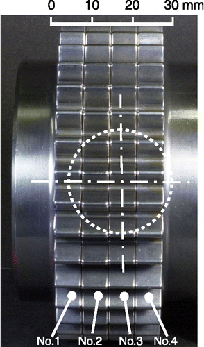 Figure 7 Set-up of test gear with dummy gears for cavitation peening.