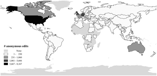 Figure 5 Locations of edits to contested geotagged articles in Berlin.