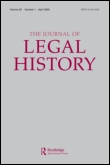 Cover image for The Journal of Legal History, Volume 19, Issue 1, 1998