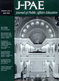 Cover image for Journal of Public Affairs Education, Volume 8, Issue 2, 2002